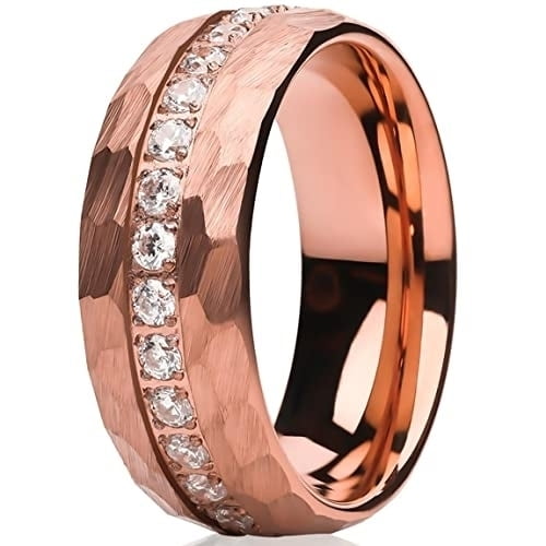 Rose Gold Tungsten Wedding Ring,8mm Wedding Ring, Tungsten Carbide Ring,Man's Wedding Ring,Rose Gold Ring,Engagement
