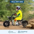 thumbnail image 3 of Kids Electric Dirt Bike 36V Ride On Motorcycle for Teens, 350W Brushless Motor, 16.5 MPH, LED Headlights, Music, Spring Suspension, Training Wheels Included, Black, 3 of 7