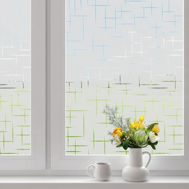 VELIMAX Frosted Window Privacy Film Non Adhesive Window Cover Removable ...