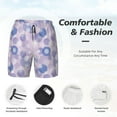 thumbnail image 2 of Kdxio Winter With Snowflakes Print Men's Swim Trunks with Compression Liner 7 Inch Inseam Quick Dry Swim Shorts, 2 of 5