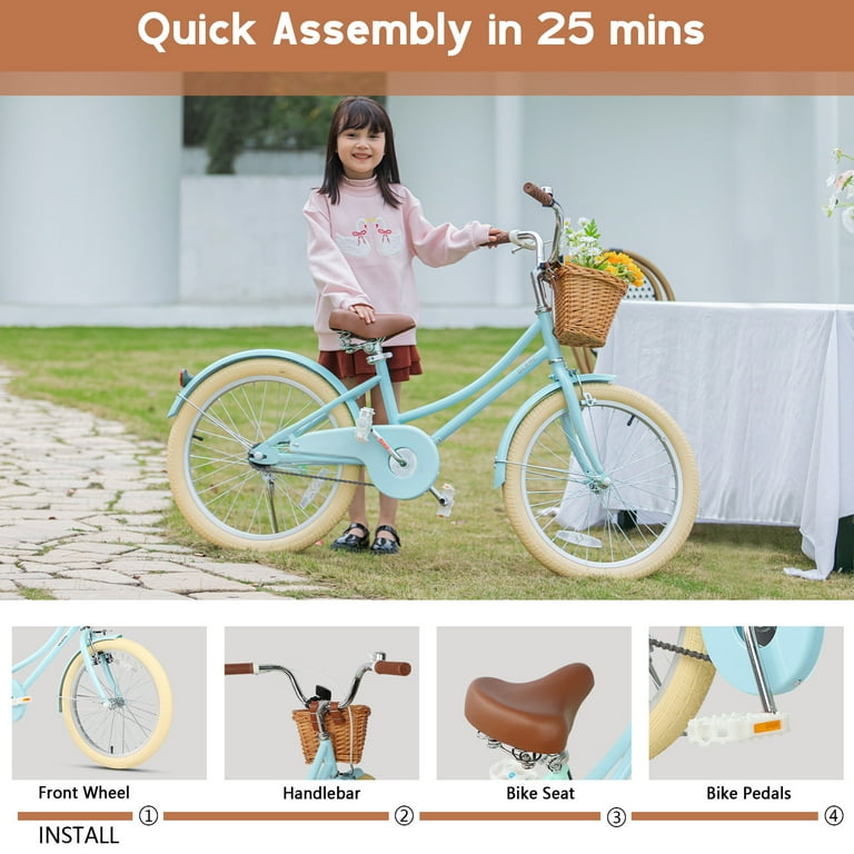 Glerc Little Molly 20 inch Kids Girls Bike for 7-13 Years Old