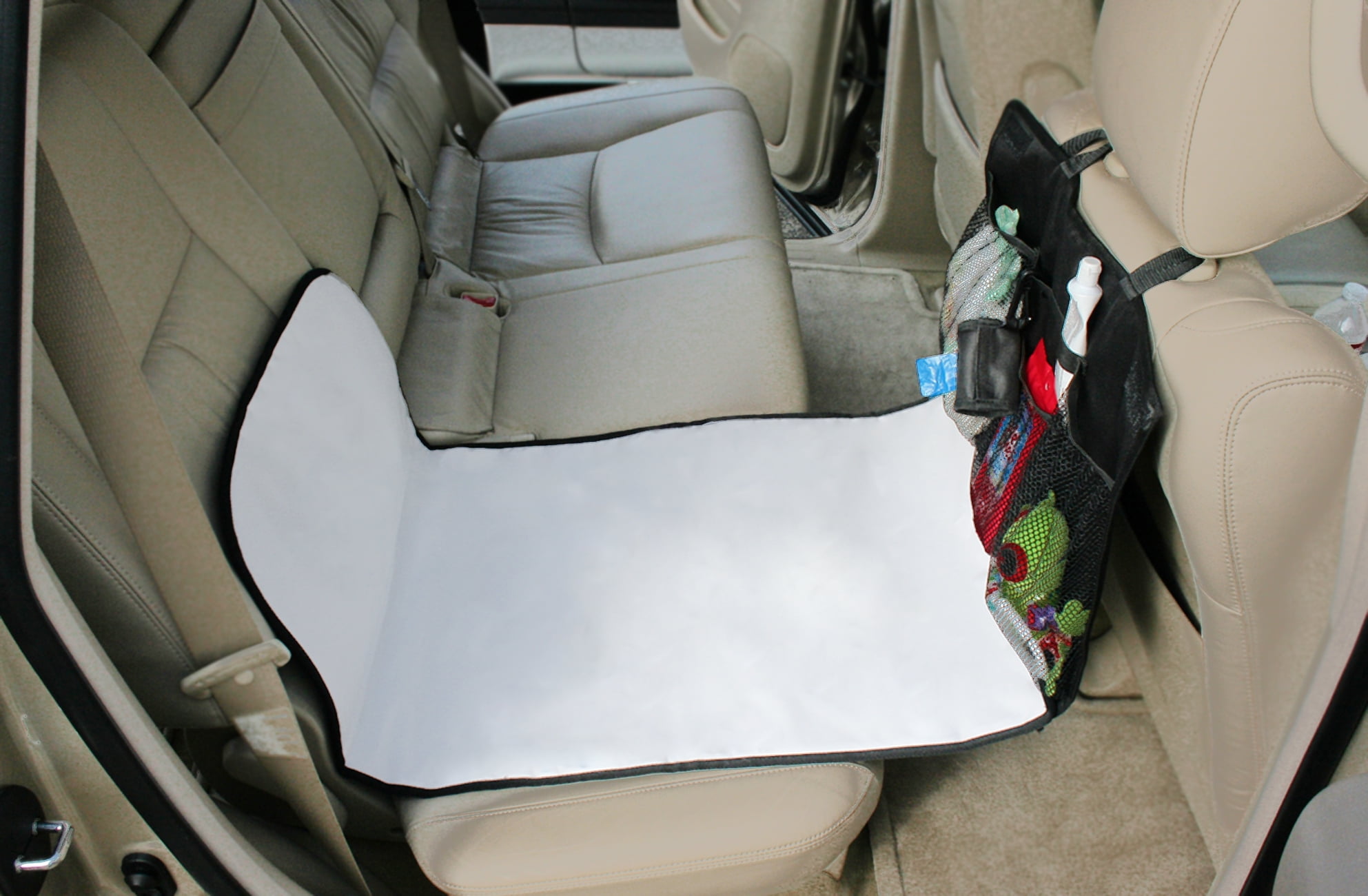 J.L. Childress Pockets N' Pad Car Diaper Changing Station for Baby - Portable Diaper Changing Pad for Travel - Black