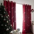 thumbnail image 5 of Aurora Home  Silver Foil Winter Wonderland Thermal Insulated Blackout Curtains Red - 63"L, 5 of 5