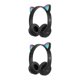 thumbnail image 4 of Moyic Auriculares con orejas de gato, auriculares para juegos de ordenador montados en la cabeza de dibujos animados, sonido estéreo negro 2Conjunto, 4 of 6