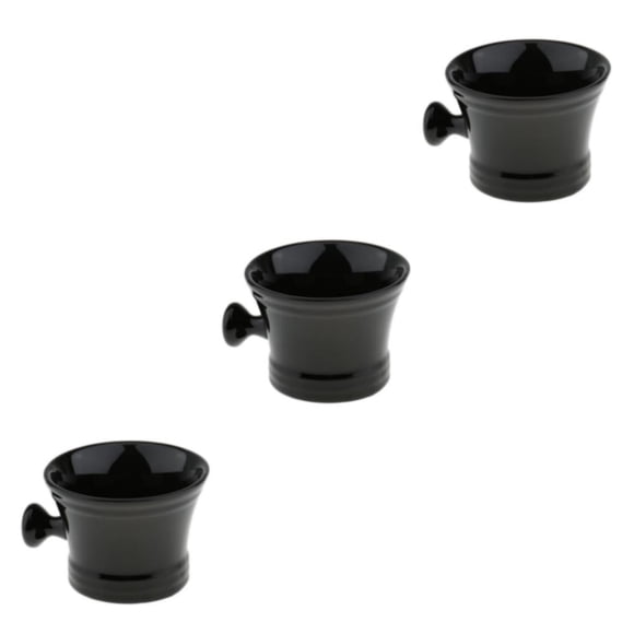 Soidarity Black Ceramics Men's Shaving Mug Bowl Mug Shave Beard Barber Cup Soap Brush Type1 NO1