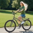 thumbnail image 4 of Marknig 26" Cruiser Bike, 1-Speed Beach & City Cruiser Bicycle for Adult Women and Men with Rear Rack, Gray, 4 of 11