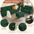 thumbnail image 3 of Pingliang Home Living Room Furniture Set Sectional Sofa with Storage Ottoman and Loveseat, 3 Seat L Shaped Couch with Side Pockets and 2 Seat Small Sofa, for Home Apartment Office Studio, 3 of 7