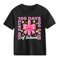 thumbnail image 4 of Riecok 100th Day of School Shirts Boys Girls Crewneck Celebration Tees Funny Colorful Printed Short Sleeve Tops, 4 of 8