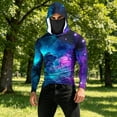 thumbnail image 4 of Men's Performance Fishing Hoodie Shirt Face Mask UPF 50+ Rash Guard Long Sleeve Going Out Shirt, 4 of 5