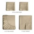 thumbnail image 3 of CGK Linens 4-Piece Ultra Soft & Comfy Hotel Luxury Sheet Set - Full Size Cooling Bed Sheet Fits 8"-16" Mattresses, Cream, 3 of 7