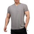 thumbnail image 2 of Yaoyar Men Breathable Casual Sports Fitness T Shirt Gym Workout V Collar Polo Shirts Summer Classic Pullovers, 2 of 9