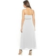 thumbnail image 3 of eloria Women's Long A-line Dress Party Wear Strip Dress Size: M | Color: White, 3 of 6