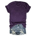thumbnail image 6 of Tshirts For Women Summer Solid Color Round Neck Short Cap Sleeve Loose Fit Casual Tops Pullover T-shirts Streetwear,Purple,S, 6 of 6