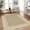 Mocha Brown, variant on Scalloped Runner Rug 5x7- Washable Non Slip Low Pile Kitchen Rug, Stain Resistant Non Shedding Entryway Carpet with Bordered Design, Soft Thin Floor Mat for Hallway Bathroom Laundry Bedroom, Blue