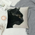 thumbnail image 2 of Awypu  Animals Theme Throw Pillow Covers Decorative Handsome Black Panther Head Pillow Case Square Cushion Accent Home Couch Bed (Black Panther) 22x22in, 2 of 5