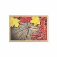 thumbnail image 1 of Colorful Wall Art with Frame, Close Up Image of Autumn Season Leaves and Berries on Wood Art Illustration, Printed Fabric Poster for Bathroom Living Room, 35" x 23", Multicolor, by Ambesonne, 1 of 2