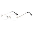 thumbnail image 1 of Sonducket Gafas de sol rectangulares de estilo punk de metal con prevención de rayos UV Gafas de sol sin marco para hombre y elegante blanco Type3 NO3, 1 of 6