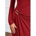 thumbnail image 6 of PRETTYGARDEN Women's Fall Wedding Guest Cocktail Midi Dresses Elegant Long Sleeve Bodycon Ruched Dress Fashion Clothing, 6 of 8