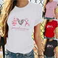 thumbnail image 4 of WREESH Womens Fashion T-Shirts Spring Summer Casual Round Neck Printed Short Sleeved T-Shirt Top Pullover Pink, 4 of 4