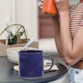 thumbnail image 3 of NUOLUX 1Pcs Enamel Coffee Mug Toddlers Milk Cups Blue Round Base Classic Design for Home, 3 of 6