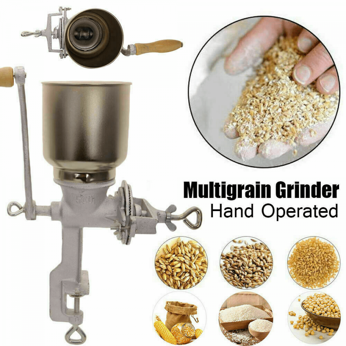 Manual Grinder, Stainless Steel Food Corn Coffee Kitchen Maker Machine Hand  Grain Mill Crank For Spice, Corn, Wheat,Beans - Yahoo Shopping