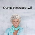 thumbnail image 5 of Short Curly Wigs Old Lady Wig Granny Wig Old Lady For Women Grandma Wig Cap Glasses Chain Pearl Necklace Earring Bracelet(7 Pieces) Grey Wigs Human Hair Clearance, 5 of 9