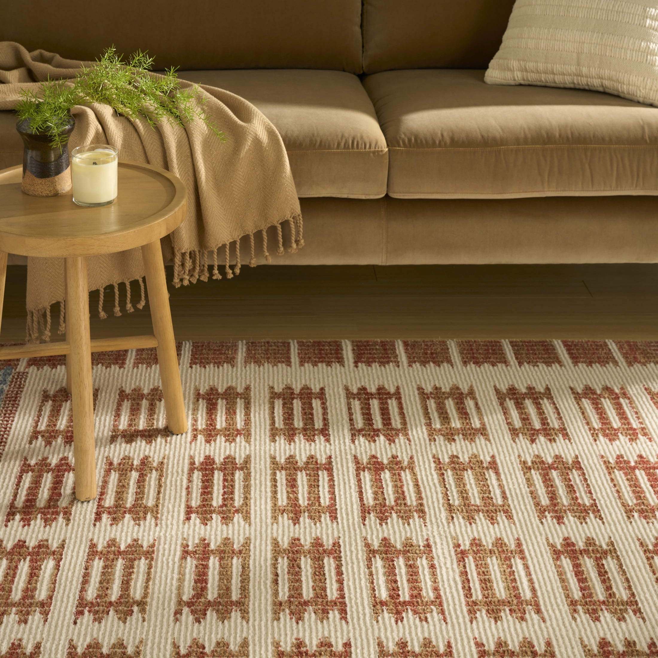 Nourison Nordic 3' x 5' Ivory Rust Modern Indoor Rug