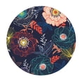thumbnail image 3 of YFYANG Round Fitted Table Cloth, Waterproof Vintage Floral Line Texture Pattern Polyester Table Cover, Indoor Outdoor Decorative Tablecloths with Elastic Edge, 3 of 7