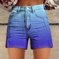 thumbnail image 2 of Shorts for Women Relaxed Fit Printed High Waist Denim Casual Pocket Shorts, 2 of 4