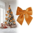 thumbnail image 2 of 4 Pcs Velvet Christmas Bow Ornaments – Elegant Holiday Decor for Tree, Wreaths & Garlands, Brown, Bows, 2 of 8