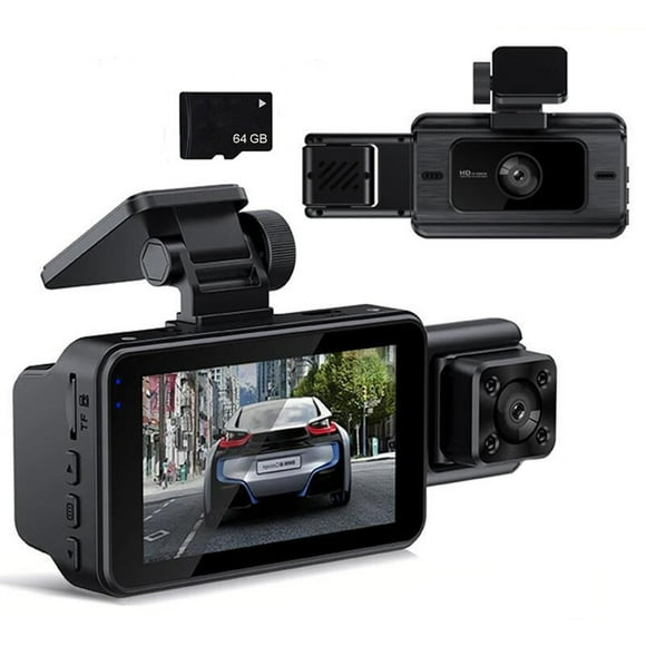Dvkptbk Dash Cam Dual Recordingl Dash Cam Front Inside 1080P Driving Recorder for Cars Ir Night Vision Car Camera App WiFi Control Gravity Induction with 64G Card Car Accessories