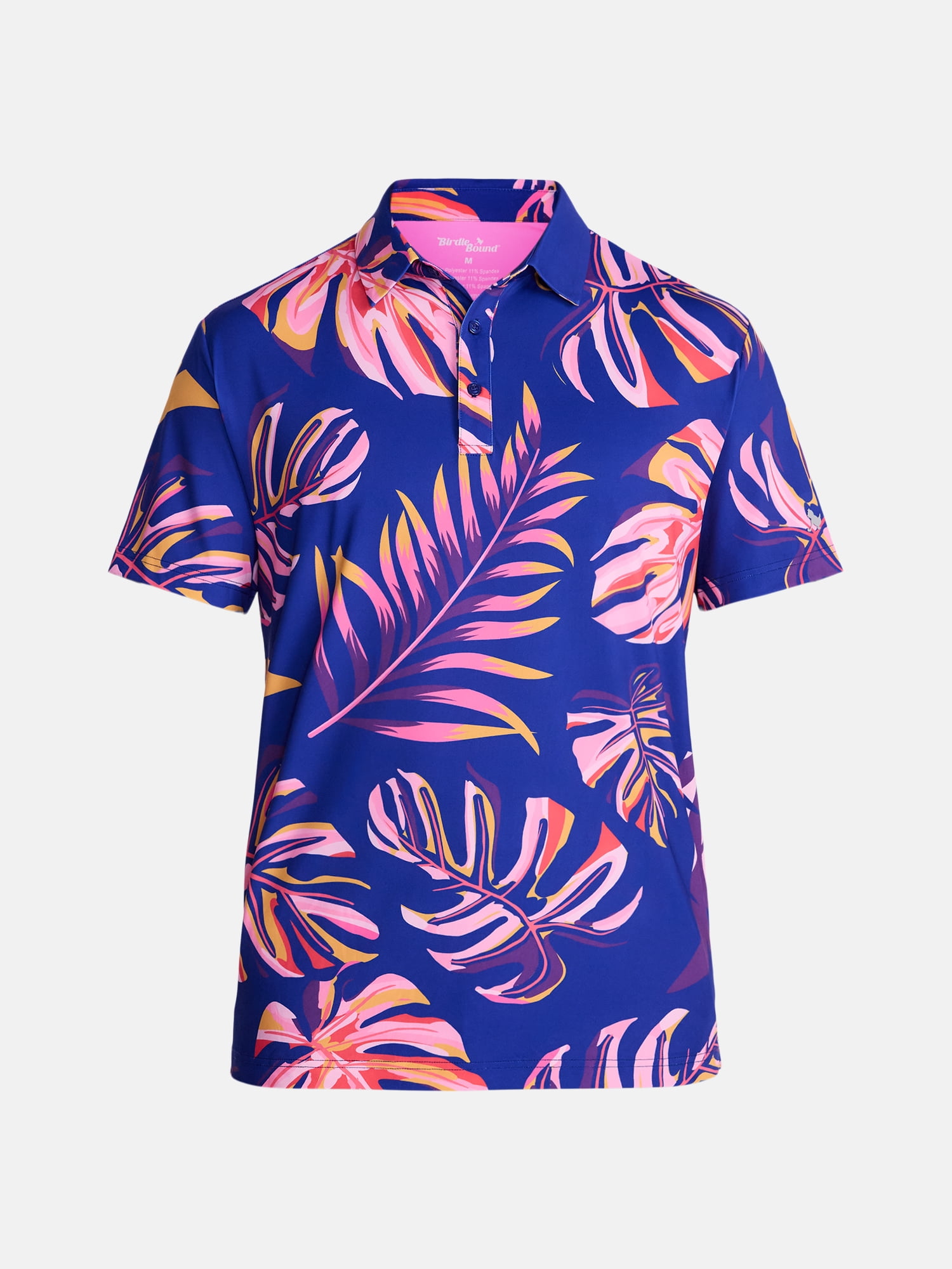 Birdie Bound Men's and Big Men's Vibrant Vines Golf Polo Shirt, Sizes XS-4XLT