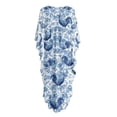 thumbnail image 2 of Xoenoiee Blue Rooster Chicken Peony Flower Pattern Kaftan Dresses for Women Plus Size Summer Bathing Suit Cover up V Neck Batwing Dress Loose fit Moroccan Caftan Mumu Dresses, 2 of 7