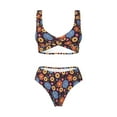 thumbnail image 4 of Rocae Leaves Flower for Bikini Set for Women Two Piece Sexy High Swimsuits Split Crossover Bikini Small, 4 of 9
