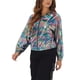 thumbnail image 4 of Chaqueta Brillante de Mujer Inspire Chic de Manga Larga Ligera con Cremallera y Capucha, Chaqueta Metálica S Multicolor-Cuadrado, 4 of 6