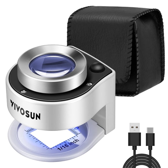 Lupa VIVOSUN 30X recargable con 3 LED y 3 luces UV