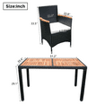 thumbnail image 3 of 7 Piece Patio Rattan Dining Set, Outdoor Space Saving Rattan Chairs with Table, All-Weather Wicker Dining Table & Chairs Set, Cushioned Dining Chairs Set for Balcony Patio Poolside, 3 of 8