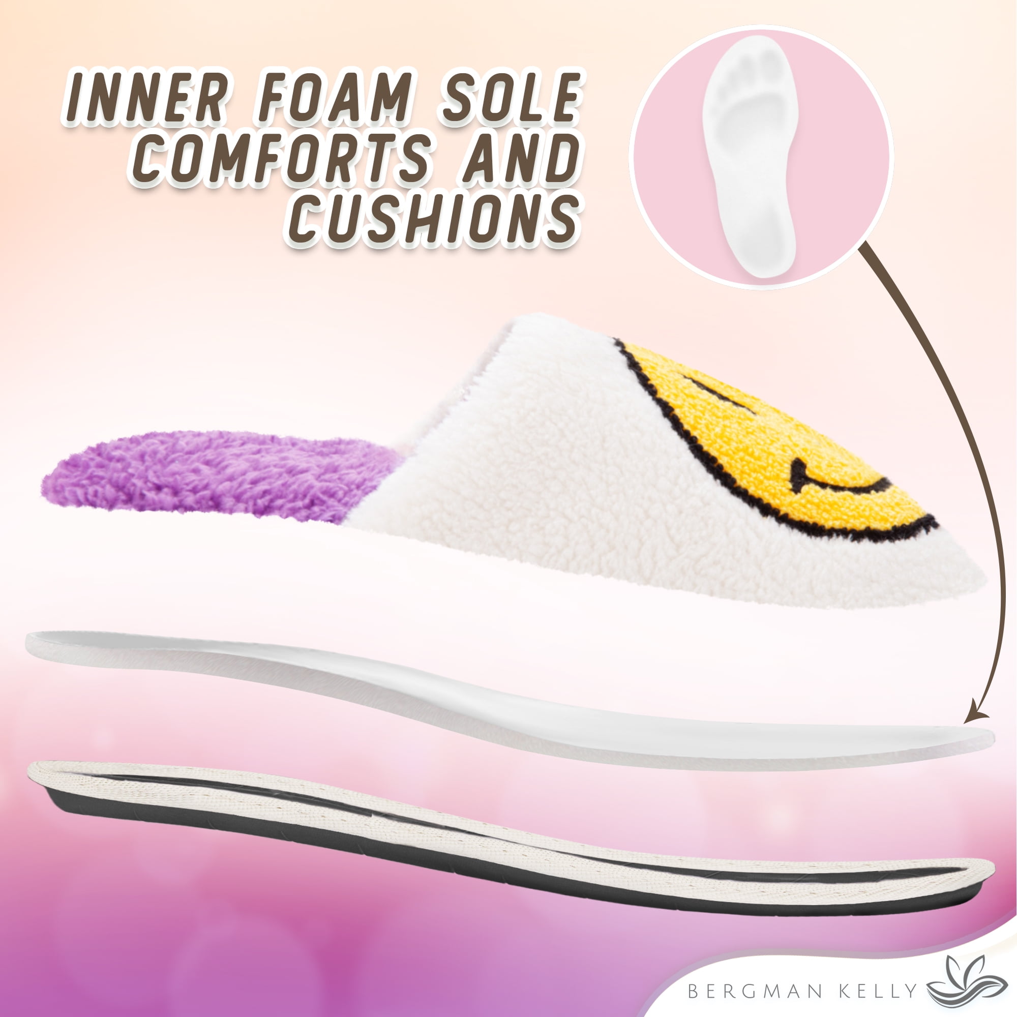 Emoji Slippers for Women Fuzzy House Shoes Smiley Face