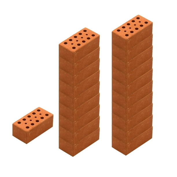 20 piezas de arcilla cocida en miniatura, ladrillos de pared, ladrillos falsos, miniladrillos para Rojo Zulema Ladrillos en miniatura