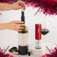 thumbnail image 7 of Moss & Stone Electric Wine Opener Set, Corkscrew Remover With USB Charging, Wine Bottle Opener with Wine Pourer, Foil Cutter & Vacuum Stopper, Automatic Wine Opener For Wine Lovers (Red), 7 of 7