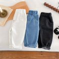 thumbnail image 2 of Pantalones vaqueros de color liso para niños de 0 a 5 años, pantalones suaves para recién nacidos, pantalones casuales sencillos de otoño, 2 of 6