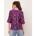 thumbnail image 4 of Moomaya Printed Tunic Tops For Women, Quarter Sleeve, High Low Hem Casual Top Tee, 4 of 9