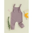 thumbnail image 2 of Bagilaanoe Newborn Baby Boys Girl Waffle Jumpsuit Sleeveless Romper Overalls 3M 6M 12M 18M 24M Infant Long Pants Casual Clothes, 2 of 8