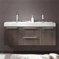 thumbnail image 3 of Fresca Opulento Gray Oak Modern Double Sink Bathroom Cabinet w/ Integrated Sinks, 3 of 3