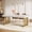 White and Gold, variant on Finmind 63-inch Dining Table for 4-6, Industrial Kitchen Table with Spacious Tabletop and Geometric Legs, Rustic Brown and Black