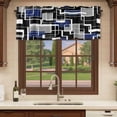 thumbnail image 6 of 2 Pack Valances for Window, Navy Blue Black Geometric Short Curtains for Kitchen Bedroom Living Room, Modern Color Block Abstract Rod Pocket Small Window Treatment Valance Drapes 42 x 18 Inch, 6 of 8