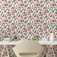 thumbnail image 2 of Ambesonne Vintage Floral Peel & Stick Wallpaper for Home, Roses Plain Back Art, 13"x36", Pastel Pink Olive Green, 2 of 5
