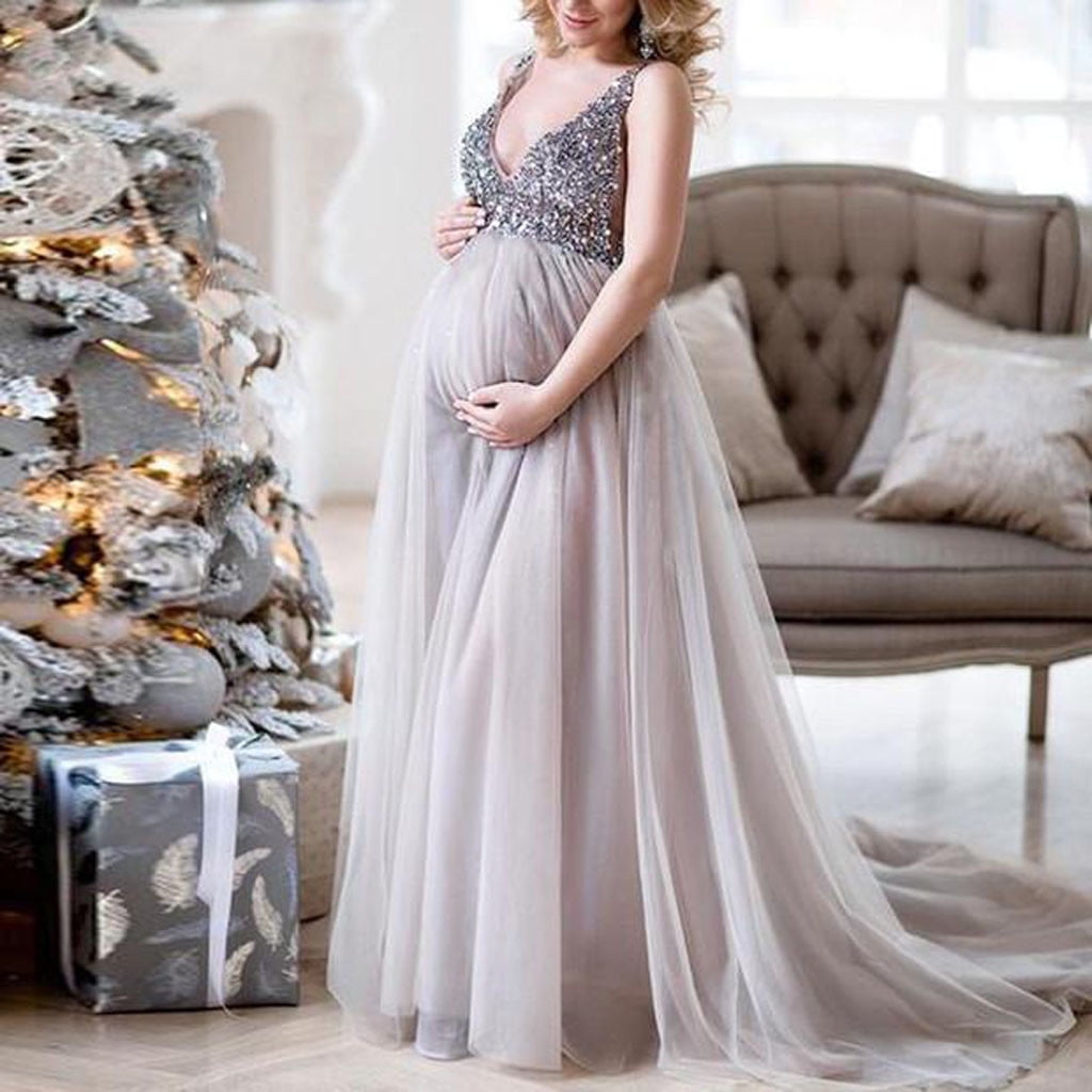 Maternity Pregnant Women Long Maxi Dress Cocktail Wedding Formal Party Dresses
