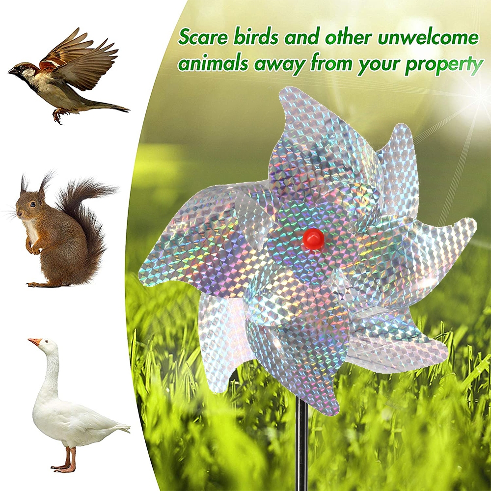 Lainiute High Reflective Bird Deterrent Windmil Weather Resistant