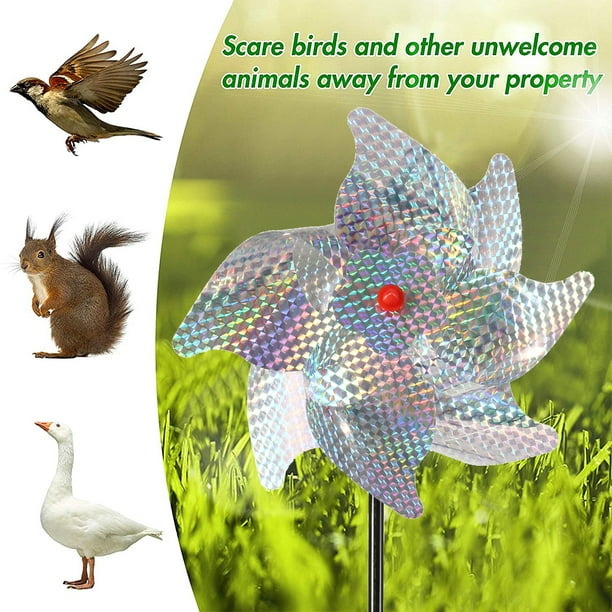 Lainiute High Reflective Bird Deterrent Windmil Weather Resistant